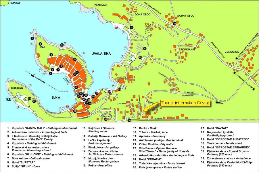 mapa cavtat Chorwacja