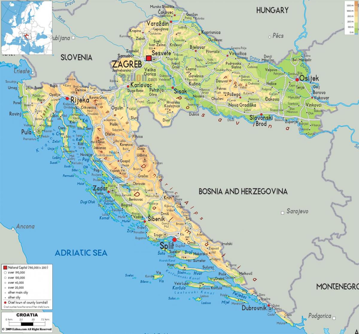 Chorwacja na mapie