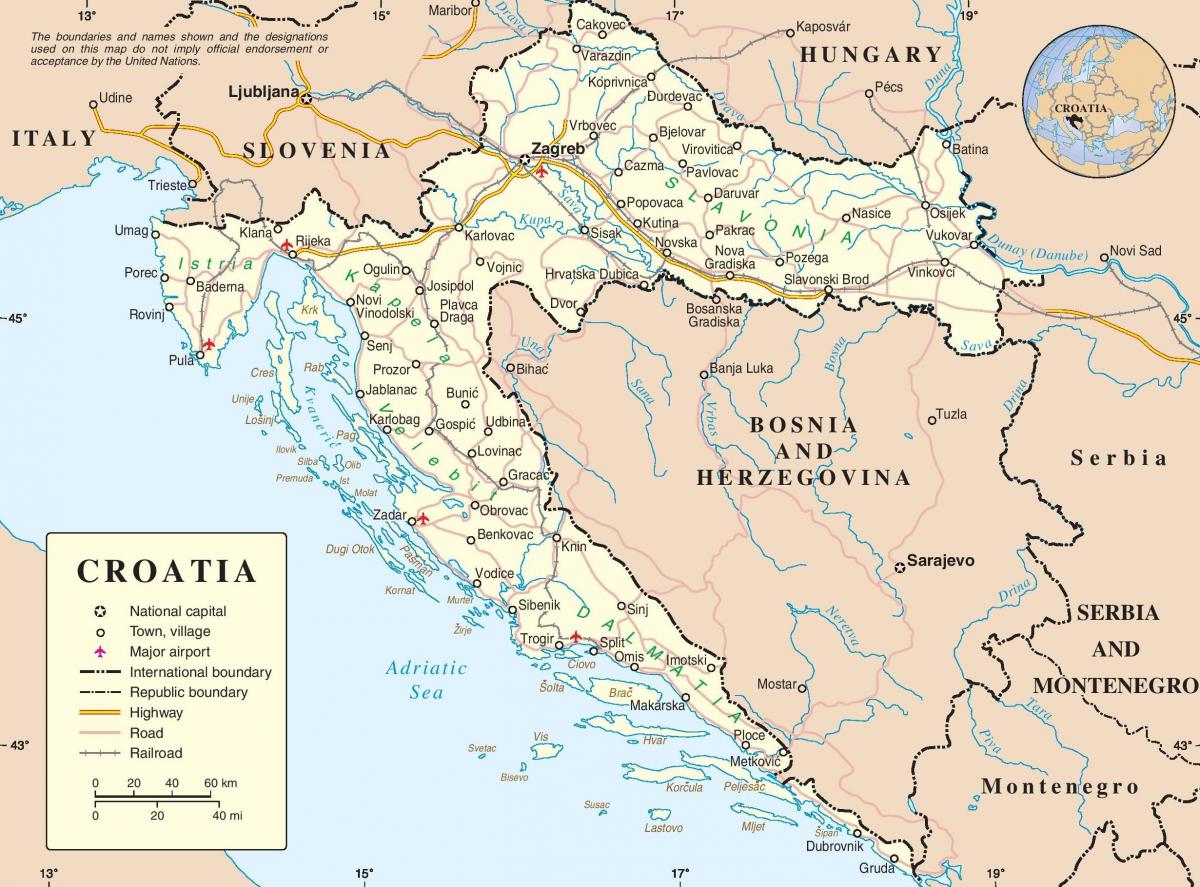 jazda mapa Chorwacji