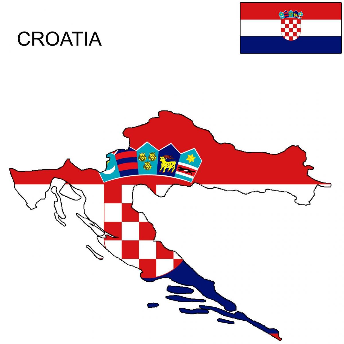 flaga Chorwacji na mapie 