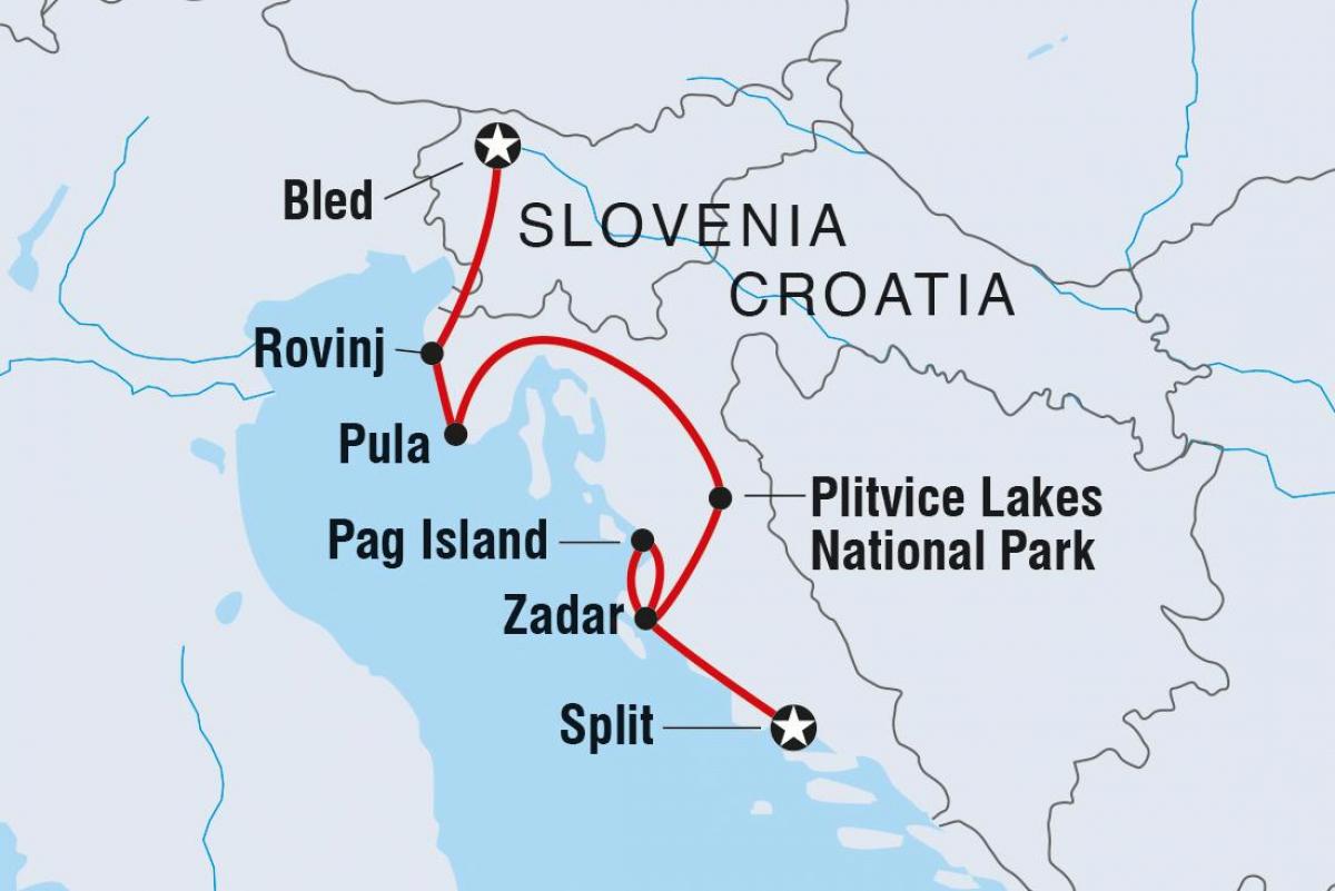 jeziora plitwickie Chorwacja na mapie