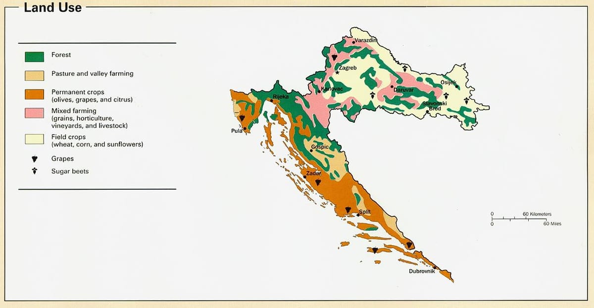 mapa Chorwacji klimat