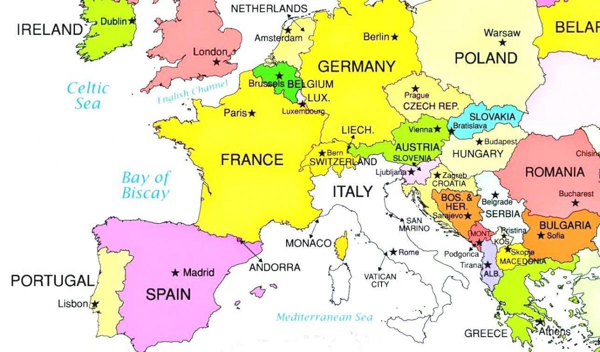 na mapie Europy Chorwacja
