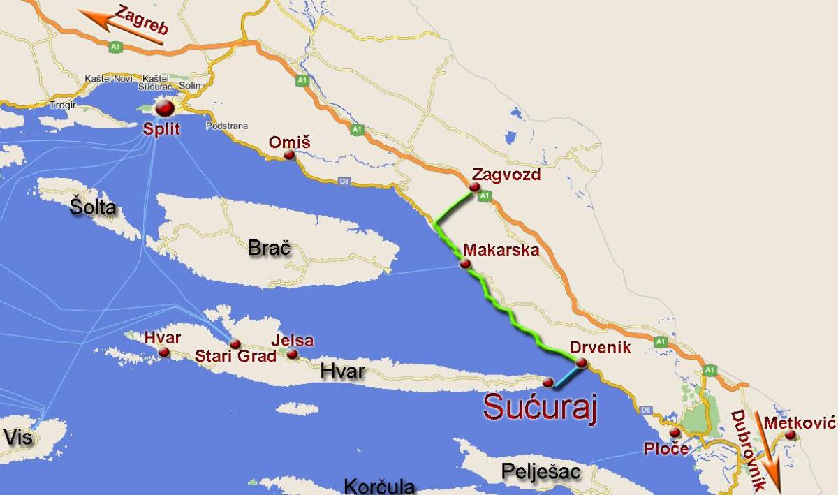 mapa omis Chorwacja