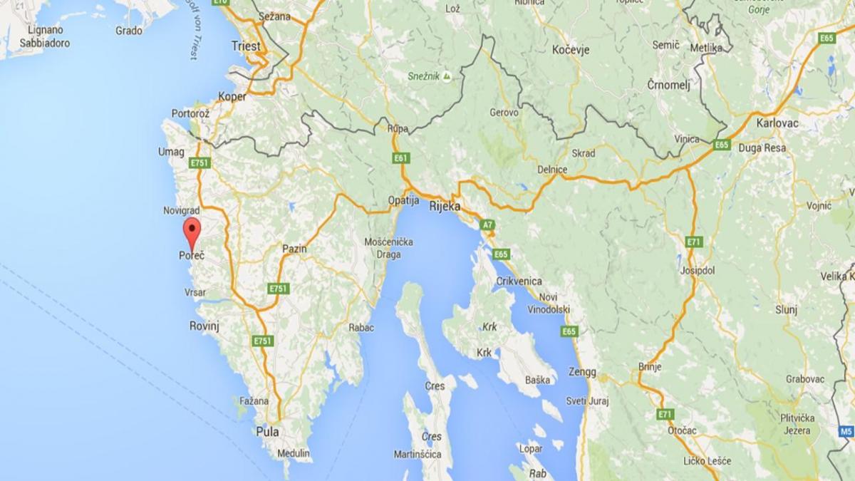 mapa poreč Chorwacja 