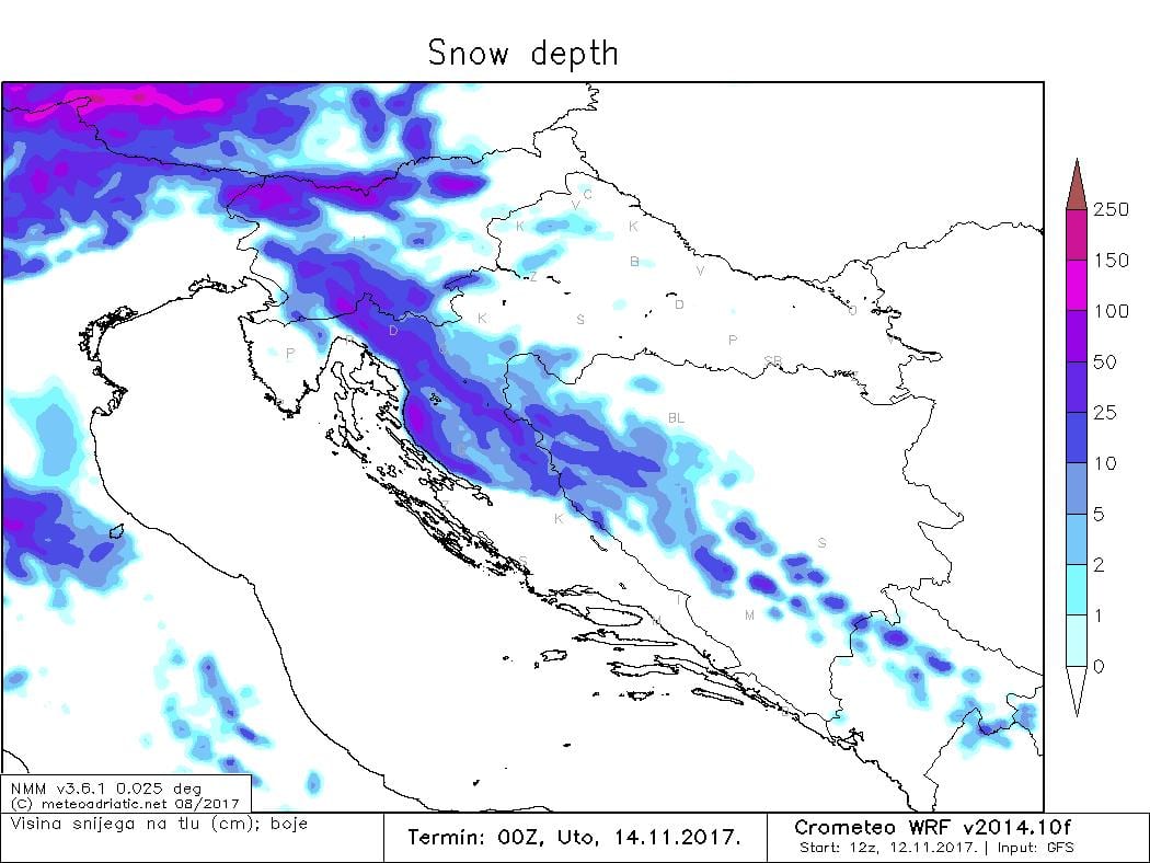 mapa Chorwacji radar