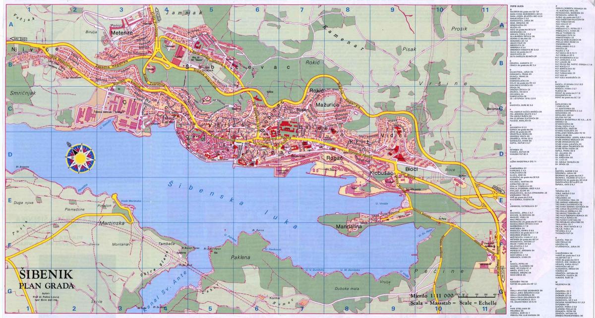 mapa sibenik Chorwacja