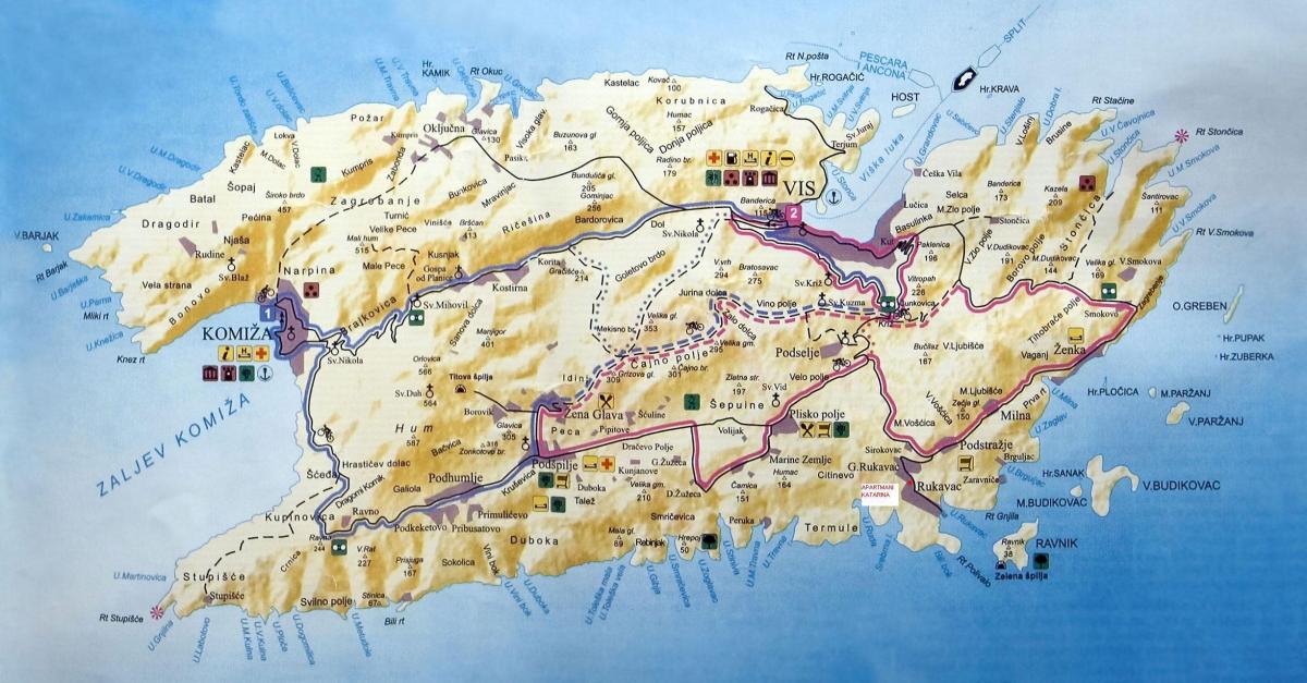 mapa VIS Chorwacja