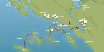 Wybrzeże adriatyku w Chorwacji mapa