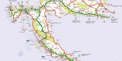 Mapa Chorwacji podróż