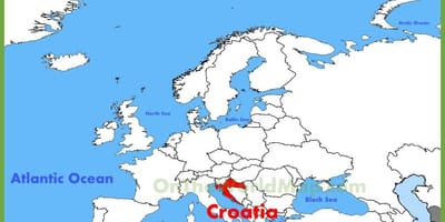 Lokalizacja Chorwacji na mapie świata
