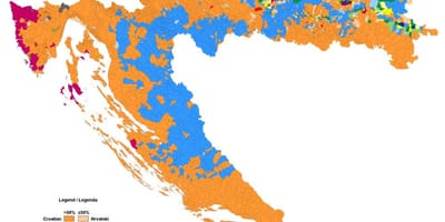 Mapa etnicznej mapie Chorwacji