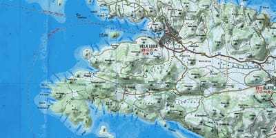 Mapa korcula Chorwacja