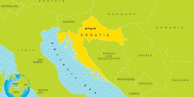 Mapa Chorwacji i okolicy