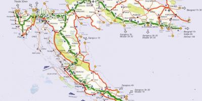 Szczegółowa mapa dróg Chorwacji