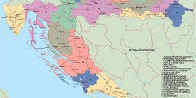 Mapa Chorwacji politycznych 