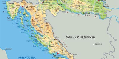 Mapa rzeki Chorwacji 
